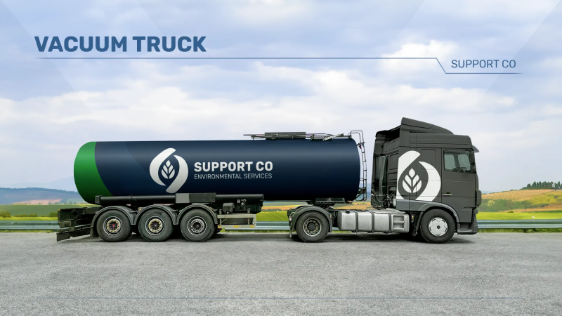 Professional Vacuum Truck Decal Design for SUPPORT CO